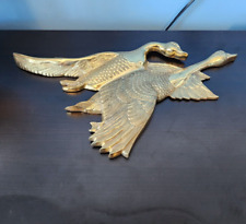 Vintage Brass Flying Geese Mid-Century Wall Art Home Decor Cabin Hunting Lodge picture
