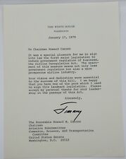 Jimmy Carter Signed White House Letter To Sen Howard Cannon Airline Deregulation picture