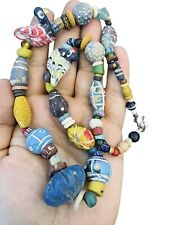 Beautiful Necklace With Ancient  Mixed Roman Faience Clay Glass & Birds Beads picture