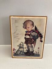 Hummel Wooden Music Box, boy and puppy, made in  Telso Japan with Tag picture