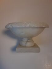VTG Italian Hand Carved Alabaster Marble Pedestal Bird Bath No Doves  picture