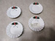Set of 4 Vtg Holt Howard Howard Christmas Holly & Berry Butter Pats - 1959 picture