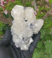 464g Natural Diamond Fluorescent Calcite Crystal Cluster Mineral Specimen picture