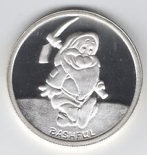1 oz 999 Silver Disney Mint BASHFUL Snow White 50th Anniversary Coin + Box & COA picture