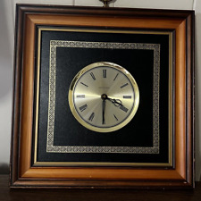 Vintage MCM Waltham Wall Clock Square Gold picture