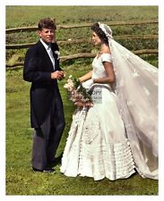 PRESIDENT JOHN F. KENNEDY & JACKIE KENNEDY WEDDING 8X10 PHOTO picture