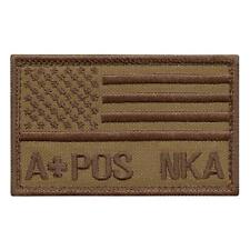 A POS a+ APOS USA flag tan coyote patriotic blood type army medic patch picture