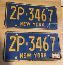 1972 New York Blue License Plate Pair YOM DMV CLEAR  picture