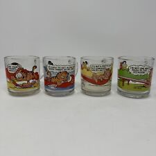  Garfield Odie McDonalds Mugs Cups Set Of 4  Vintage Glass Coffee Mug Jim Davis picture