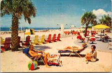 Postcard Sunbathing Treasure Islands Fabulous Beach  Florida [cj] picture