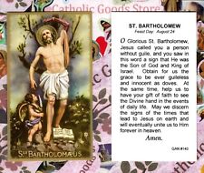 Saint Bartholomew + Prayer to St. Bartholomew -  Paperstock Holy Card GAN#140 picture