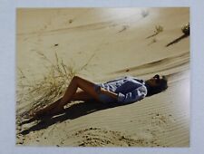 Vintage Photo Pretty Woman laying on the sand beach color picture 16X20 iconic picture