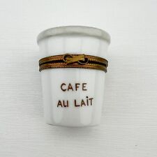Limoges • Cafe Au Lait Latte Capuccino • Trinket Box • Peint Main • signed MJ picture