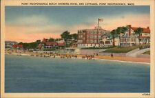 Point Independence Massachusetts ~ beach ~ cottages ~ linen postcard sku569 picture