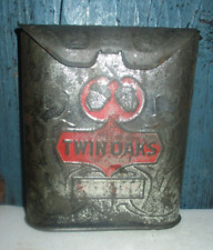 ANTIQUE 1920'S TWIN OAKS TOBACCO MIXTURE EMBOSSED POCKET TIN picture
