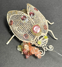 Vintage Victorian Style Lady Bug/Beetle w/Beads And Sequins Christmas Ornament picture