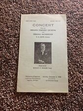 Vintage - Germania Symphony Orchestra Program Richard Froeber - Saginaw Michigan picture