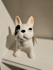 White Glossy Ceramic Frenchie French Bulldog  Standing picture