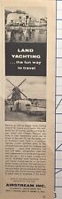 Airstream Travel Trailer Land Yachting Windmill Lake Vintage Print Ad 1964 picture