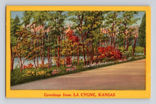 1950'S. LA CYGNE, KANSAS GREETINGS. POSTCARD L28 picture