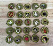 (26) Vintage BSA Boy Scouts Merit Badges Patches Round Embroidered picture
