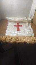 Masonic De Molay White Silk Sash With Red Cross 36