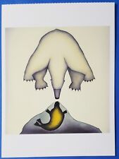 Postcard Face to Face Polar Bear Seal Inuit Art Ohotaq Mikkigak 6.5