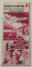 Vintage Apr 1982 Mexicana Airlines Timetable Brochure Mexico schedules route map picture