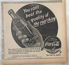 1942 newspaper ad for Coca-Cola - You can't beat the quality of the real thing picture