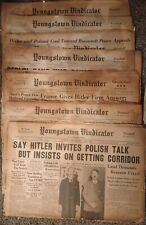 7Vintage Rare AUG 1939 Youngstown Vindicator News Papers  picture
