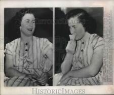 1947 Press Photo Study of Beulah Overell who is charged with slaying her parents picture