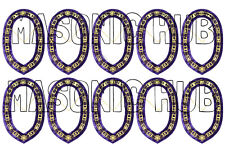 Masonic Regalia OES Order of Eastern Star Metal Chain Collar Lot of 10 Purple picture