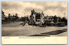 Original Vintage Antique Postcard Newark, New Jersey Old Historic Homes Street picture