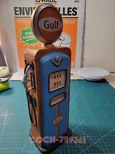 Handmade Tin Vintage Gulf Super Gas Pump Model - Tinplate - Metal - Gasoline picture