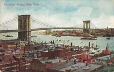 c1910 Brooklyn Bridge Ships Buildings Richmond Stove Sign  NYC NY P497 picture