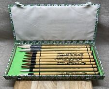 Antique/ Vintage ? Chinese Calligraphy Writing-Brush In China Set Of 10 In Box picture