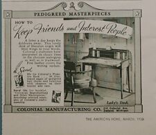 Colonial Manufacturing Co Lady's Desk Zeeland MI Vintage Print Ad 1950 picture