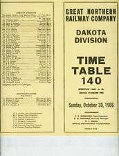GREAT NORTHERN RAILWAY ETT TIMETABLE DAKOTA DIV. #140  10-30-1966. picture