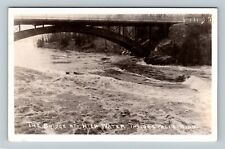 RPPC Taylors Falls MN-Minnesota, Bridge At High Water, Real Photo Postcard picture