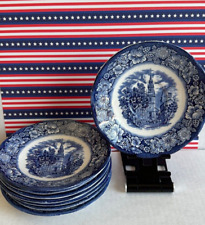 Liberty Blue SAUCER Old North Church Historic Colonial Scenes, England. (8 Avbl) picture