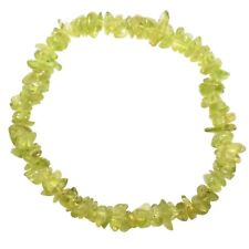 CHARGED Premium Peridot Crystal Chip Stretchy Bracelet + Selenite Heart Charger picture