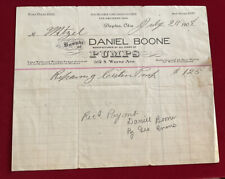 Boone Pump Co Dayton OH Letterhead Bill (Descendant of Famous KY Daniel Boone) picture