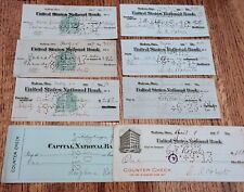 Antique vintage Banking Ephemera lot of 8 bank checks Salem Oregon 1912-1924 picture