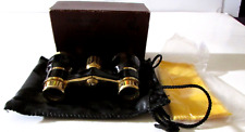 Vtg Swift #813 Opera Glasses Princess 3x.25 Black And Gold With Carrying Bag Box picture