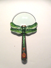 Vintage 1960s Chinese handmade gilt enamel and glass dragonfly magnifying glass. picture