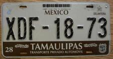 SINGLE MEXICO state of TAMAULIPAS LICENSE PLATE -2007/09- XDF-18-73 - AUTOMOVIL picture