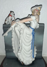 Louis ICART Figurine lady at Bar 1984 HP 1936 Au Bar Girl Dress Dog Blonde Woman picture