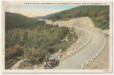 c1930s View of Big Fill & Benton Hill Roosevelt Hwy Coudersport PA VTG Postcard picture