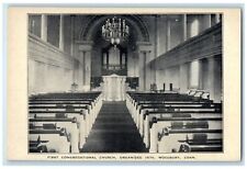c1940's First Congregational Church Organized 1670 Woodbury CT Unposted Postcard picture