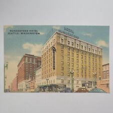 Hungerford Hotel Seattle Washington Vintage Linen Postcard Street View picture